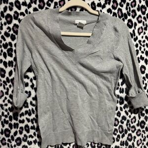 Worthington Light Gray Knit Top